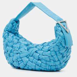 Pre Owned Bottega Veneta Blue Foulard Intrecciato Banana