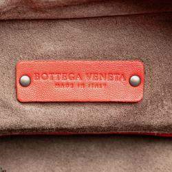 Pre Owned Bottega Veneta Red Nappa Intrecciato Brick Tote