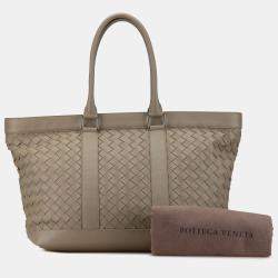 Pre Owned Bottega Veneta Brown Nappa Intrecciato Tote