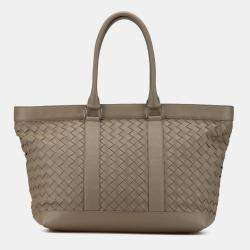 Pre Owned Bottega Veneta Brown Nappa Intrecciato Tote