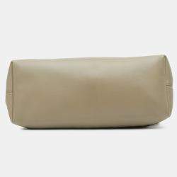 Pre Owned Bottega Veneta Beige Nappa Intrecciato Fold Over Crossbody