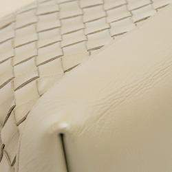 Pre Owned Bottega Veneta Beige Nappa Intrecciato Fold Over Crossbody