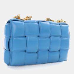 Pre Owned Bottega Veneta Blue Padded Cassette