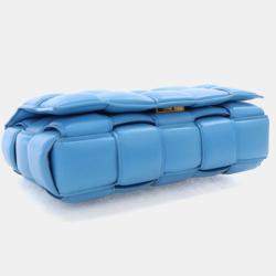 Pre Owned Bottega Veneta Blue Padded Cassette