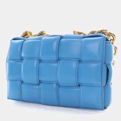 Pre Owned Bottega Veneta Blue Padded Cassette