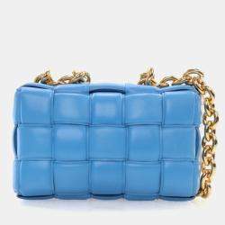 Pre Owned Bottega Veneta Blue Padded Cassette