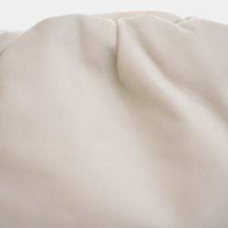 Pre Owned Bottega Veneta White Lambskin The Chain Pouch