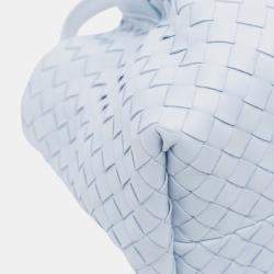 Pre Owned Bottega Veneta Blue Small Calfskin Intrecciato Pinacoteca Tote