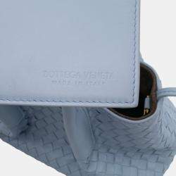 Pre Owned Bottega Veneta Blue Small Calfskin Intrecciato Pinacoteca Tote