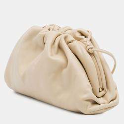 Pre Owned Bottega Veneta Beige Lambskin The Mini Pouch Crossbody