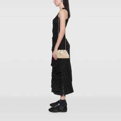 Pre Owned Bottega Veneta Beige Lambskin The Mini Pouch Crossbody