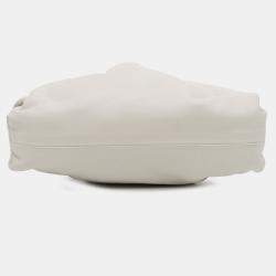 Pre Owned Bottega Veneta White Lambskin The Mini Pouch Crossbody