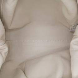 Pre Owned Bottega Veneta White Lambskin The Mini Pouch Crossbody