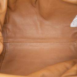 Pre Owned Bottega Veneta Brown Lambskin The Mini Pouch Crossbody