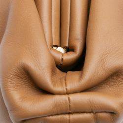 Pre Owned Bottega Veneta Brown Lambskin The Mini Pouch Crossbody