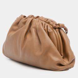 Pre Owned Bottega Veneta Brown Lambskin The Mini Pouch Crossbody