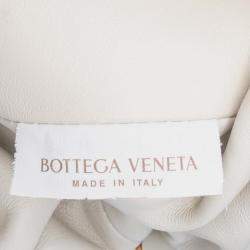 Pre Owned Bottega Veneta White Lambskin The Mini Pouch Crossbody