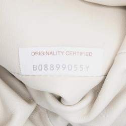 Pre Owned Bottega Veneta White Lambskin The Mini Pouch Crossbody