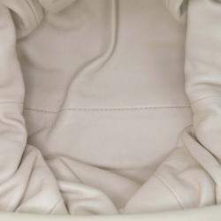 Pre Owned Bottega Veneta White Lambskin The Mini Pouch Crossbody