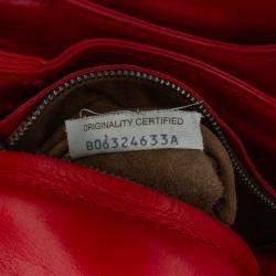 Pre Owned Bottega Veneta Red Mini Nappa Intrecciato Roma Satchel