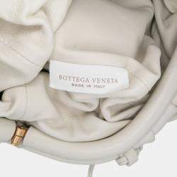 Pre Owned Bottega Veneta White Lambskin The Mini Pouch Crossbody