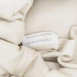 Pre Owned Bottega Veneta White Lambskin The Mini Pouch Crossbody