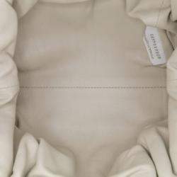 Pre Owned Bottega Veneta White Lambskin The Mini Pouch Crossbody
