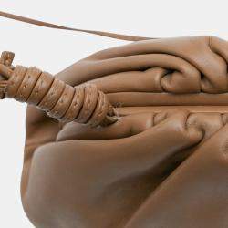 Pre Owned Bottega Veneta Brown Lambskin The Mini Pouch Crossbody