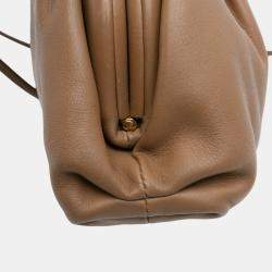 Pre Owned Bottega Veneta Brown Lambskin The Mini Pouch Crossbody