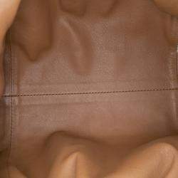 Pre Owned Bottega Veneta Brown Lambskin The Mini Pouch Crossbody