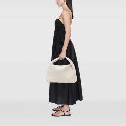 Pre Owned Bottega Veneta White Medium Nappa Intrecciato Veneta Hobo