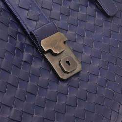 Pre Owned Bottega Veneta Purple Intrecciato Roma Tote Bag