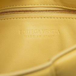 Pre Owned Bottega Veneta Yellow Nappa Intrecciato Padded Chain Cassette Satchel