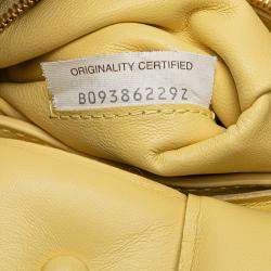 Pre Owned Bottega Veneta Yellow Nappa Intrecciato Padded Chain Cassette Satchel