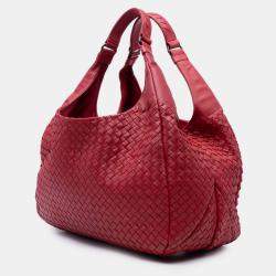 Pre Owned Bottega Veneta Red Large Nappa Intrecciato Campana Hobo