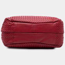 Pre Owned Bottega Veneta Red Large Nappa Intrecciato Campana Hobo