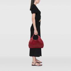 Pre Owned Bottega Veneta Red Large Nappa Intrecciato Campana Hobo
