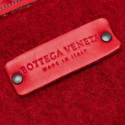 Pre Owned Bottega Veneta Red Nappa Intrecciato Tote