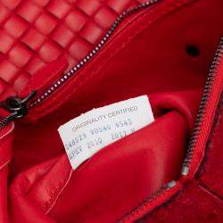 Pre Owned Bottega Veneta Red Nappa Intrecciato Tote