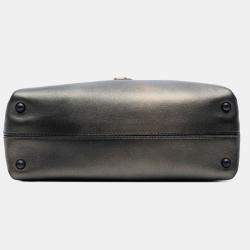 Pre Owned Bottega Veneta Brown Small Intrecciato Trimmed Metallic Nappa Grommet Piazza Satchel