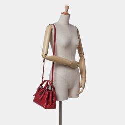 Pre Owned Bottega Veneta Red Mini Nappa Intrecciato Roma Satchel