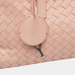 Pre Owned Bottega Veneta Beige Small Nappa Intrecciato Roma Satchel