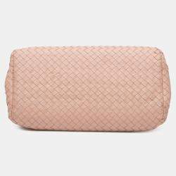 Pre Owned Bottega Veneta Beige Small Nappa Intrecciato Roma Satchel