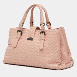Pre Owned Bottega Veneta Beige Small Nappa Intrecciato Roma Satchel