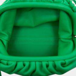 Pre Owned Bottega Veneta Green Lambskin The Mini Pouch Crossbody