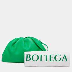 Pre Owned Bottega Veneta Green Lambskin The Mini Pouch Crossbody