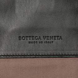 Pre Owned Bottega Veneta Black Nappa Intrecciato Belted Tote