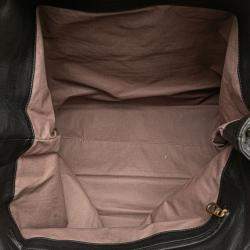 Pre Owned Bottega Veneta Black Nappa Intrecciato Belted Tote