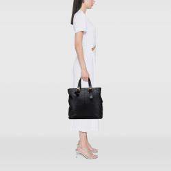 Pre Owned Bottega Veneta Black Nappa Intrecciato Belted Tote