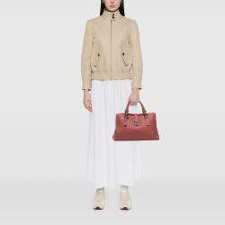 Pre Owned Bottega Veneta Red Medium Nappa Intrecciato Roma Tote